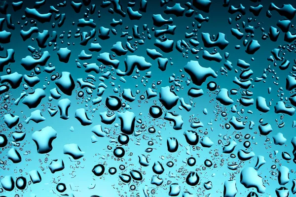Rain Raindrops Window Rainy Day Blue Tone Drops Water Glass — Stock Photo, Image
