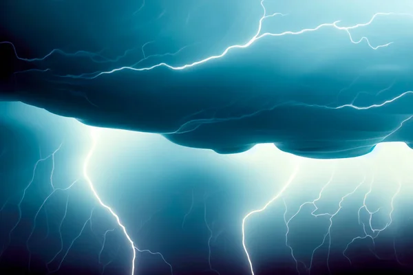 Illusztráció Viharfelhők Eső Villám Eső Vihar Koncepció — Stock Fotó