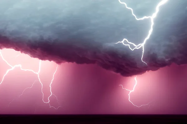 Иллюстрация Грозовых Облаков Дождя Молний Концепция Дождя Шторма — стоковое фото