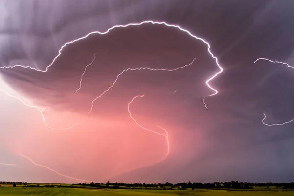Ray Lightning Storm Lightning Bolt Storm Fork Lightning Striking Lightning — Stock Photo, Image