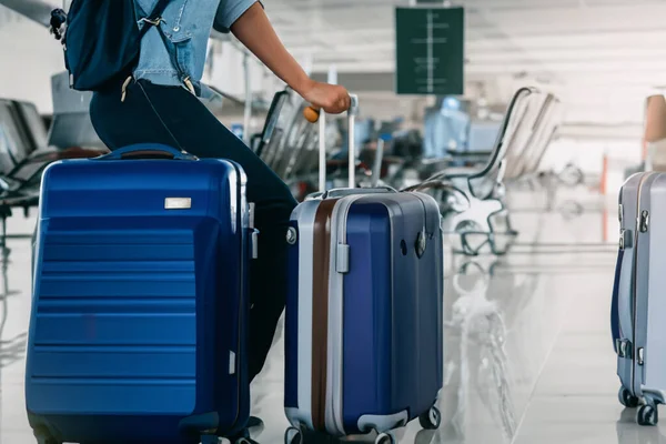 Suitcases in airport. Travel concept. 3d rendering. Computer failure at airports. Microsoft. The planes can't take off. 19 July 2024.