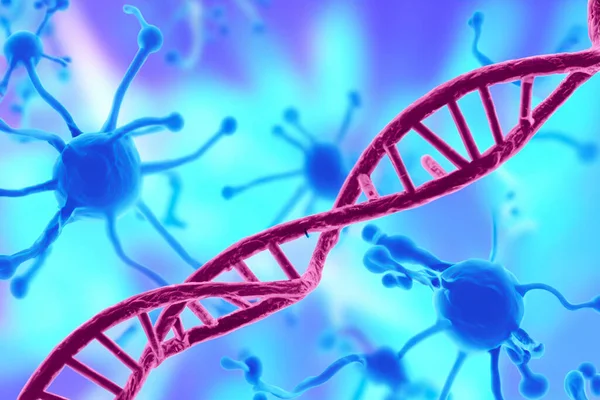 Днк Ілюстрація Молекулярної Структури Ниток Днк Біології Людських Клітин Блакитна — стокове фото