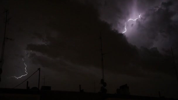 Ben Ray Fırtına Gökyüzü Büyük Bir Fırtına Öncesi Kötü Hava — Stok video