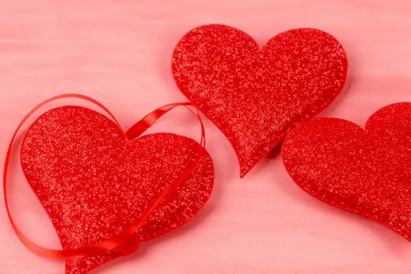 Día San Valentín Diseño Corazón Rojo Febrero 2024 Feliz Día —  Fotos de Stock