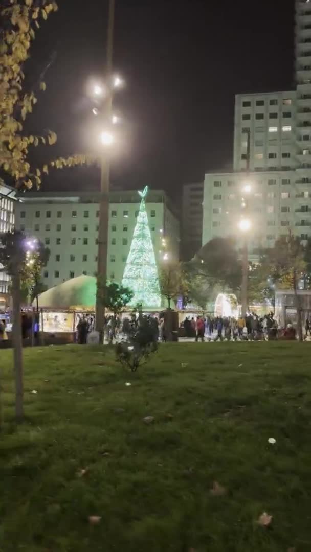 Navidad Luces Navideñas Por Las Calles Madrid Decorando Las Calles — Vídeo de stock