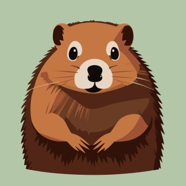 Köstebek. İllüzyon. Bir Dağ Sıçanı (Marmota Monax) kutsal bir çalılığın altında. Ön plandaki dağ sıçanına odaklan. Köstebek Günü. 2 Şubat. 2024.