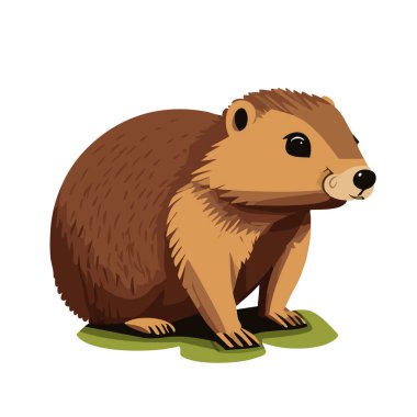 Köstebek. İllüzyon. Bir Dağ Sıçanı (Marmota Monax) kutsal bir çalılığın altında. Ön plandaki dağ sıçanına odaklan. Köstebek Günü. 2 Şubat. 2024.