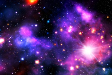 Nebula ve galaksiler uzayda. Soyut evren arkaplanı. Kozmik uzay ve yıldızlar, kozmik soyut arkaplan serbest uzayda bir gezegenin ve galaksinin yıldızları..