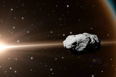 Göktaşı. Dünya 'daki Meteor Çarpması - Gezegenle Çarpışmada Ateşlenen Göktaşı - NASA tarafından desteklenen bu görüntünün elementlerini içerir