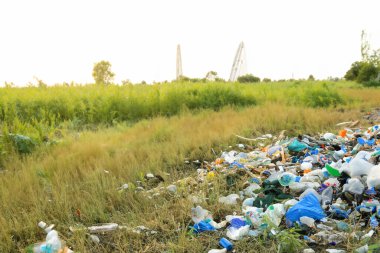 Çok saçma. Çamur. Doğadaki çöpler. Bir grup çevreci gönüllü parkta plastik çöpleri topluyor. Eylemciler çöp topluyorlar, gezegeni koruyorlar, kirlilikten kaçınıyorlar ve çevreyi kurtarıyorlar. Basuraleza.