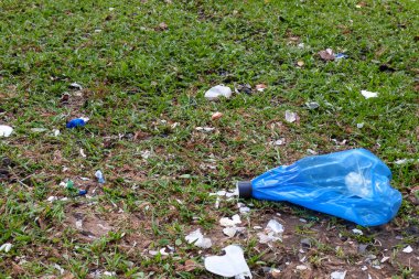 Çok saçma. Çamur. Doğadaki çöpler. Bir grup çevreci gönüllü parkta plastik çöpleri topluyor. Eylemciler çöp topluyorlar, gezegeni koruyorlar, kirlilikten kaçınıyorlar ve çevreyi kurtarıyorlar. Basuraleza.