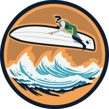 Sörf. Sörf. Uluslararası sörf günü için arka plan. İllüzyon. Muhafaza, Topluluk ve Kutlama Dalgaları 'na binmek. Canlı bir günbatımına karşı sörfçünün silueti.