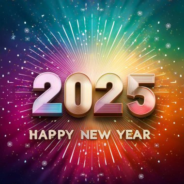 2025 yılı. Mutlu yıllar 2025. Parlak bir yeni yıl. 2025 balon. 2024 'ten 2025' e kadar tahta blok. Yeni bir yıla giriyoruz. Arkaplan tasarımı ve tebrikler. Havai fişeklerle tasarım.