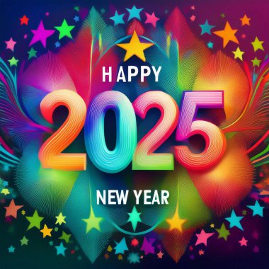 2025 yılı. Mutlu yıllar 2025. Parlak bir yeni yıl. 2025 balon. 2024 'ten 2025' e kadar tahta blok. Yeni bir yıla giriyoruz. Arkaplan tasarımı ve tebrikler. Havai fişeklerle tasarım.
