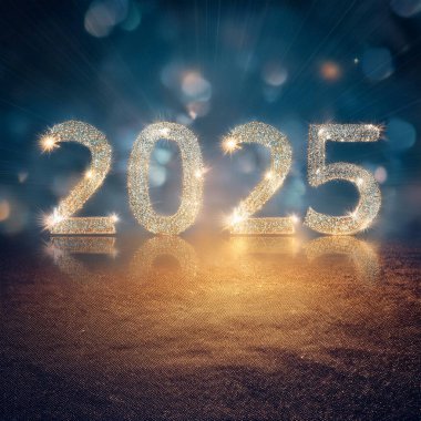 2025 yılı. Mutlu yıllar 2025. Parlak bir yeni yıl. 2025 balon. 2024 'ten 2025' e kadar tahta blok. Yeni bir yıla giriyoruz. Arkaplan tasarımı ve tebrikler. Havai fişeklerle tasarım.