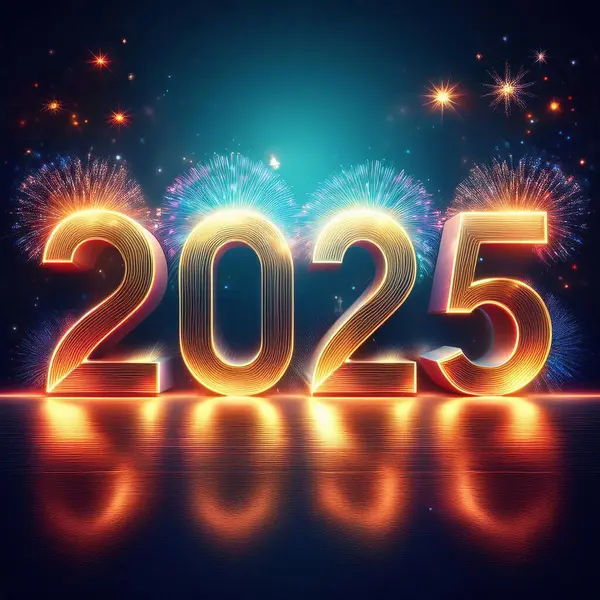 2025 yılı. Mutlu yıllar 2025. Parlak bir yeni yıl. 2025 balon. 2024 'ten 2025' e kadar tahta blok. Yeni bir yıla giriyoruz. Arkaplan tasarımı ve tebrikler. Havai fişeklerle tasarım.