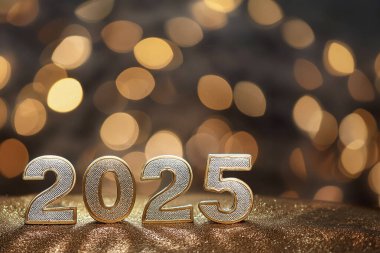 2025 yılı. Mutlu yıllar 2025. Parlak bir yeni yıl. 2025 balon. 2024 'ten 2025' e kadar tahta blok. Yeni bir yıla giriyoruz. Arkaplan tasarımı ve tebrikler. Havai fişeklerle tasarlandı. Boşluk.