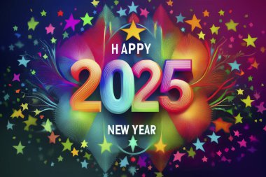 2025 yılı. Mutlu yıllar 2025. Parlak bir yeni yıl. 2025 balon. 2024 'ten 2025' e kadar tahta blok. Yeni bir yıla giriyoruz. Arkaplan tasarımı ve tebrikler. Havai fişeklerle tasarlandı. Boşluk.