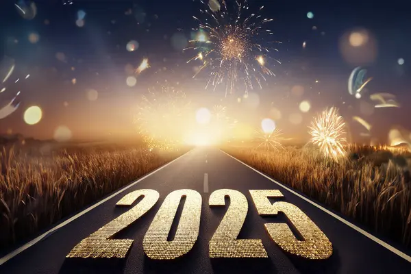 2025 yılı. Mutlu yıllar 2025. Parlak bir yeni yıl. 2025 balon. 2024 'ten 2025' e kadar tahta blok. Yeni bir yıla giriyoruz. Arkaplan tasarımı ve tebrikler. Havai fişeklerle tasarlandı. Boşluk.