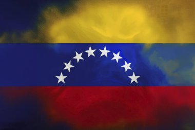 Venezuela. Flag of Venezuela with the silhouette of the country. Maduro winner of the elections. Opposition leader Edmundo Gonzlez Urrutia. Elections of July 28, 2024. Conflict in the country. clipart