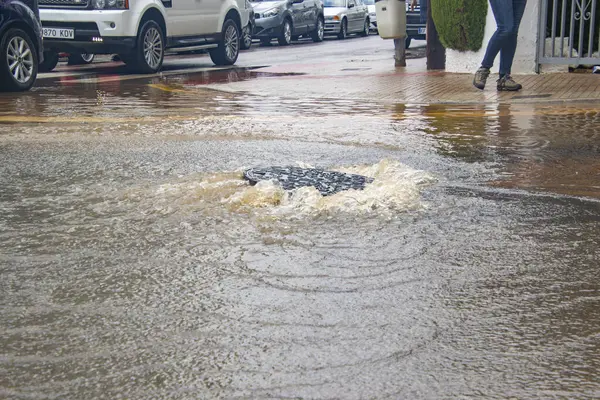 Flood. Floods. Flooding Spain. Streets flooded by the torrential rains that have fallen. Utiel. Letur. Cadiz. SPAIN. 13 November. Climate change. Valencia. Malaga. Tarragona. Catalonia. 2024. Alicante.