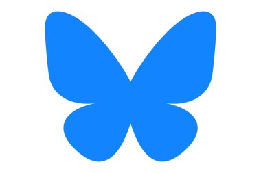 Mavimsi. Uygulama. X 'in yerine geçebilecek biri. Gazeteler ve diğer sosyal ağdan ayrılıp Bluesky 'ye katılan insanlar. Logo. Arkaplansız tasarım.