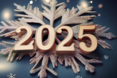 2025 yılı. Havai fişekler. Mutlu yıllar 2025. 