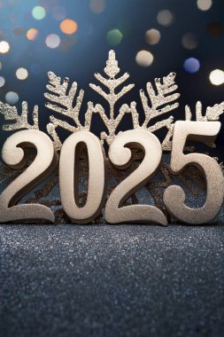 2025 yılı. Havai fişekler. Mutlu yıllar 2025. 