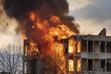 Israel and Iran clash in a conflict affecting civilians in Tel Aviv and Herzliya, with destroyed buildings. USA atack Iran. 18 June 2025