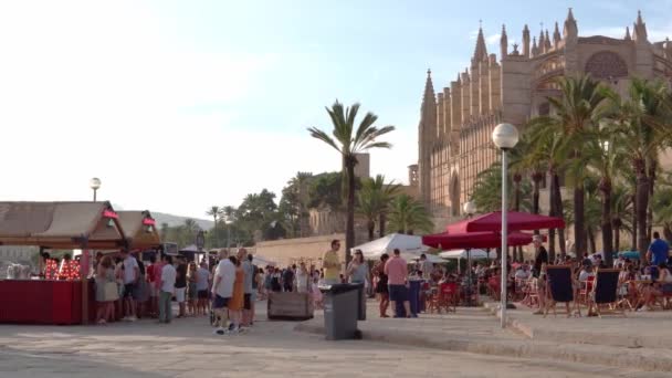 Palma Mallorca Spanien September 2022 Van Van Palma Street Food — Stockvideo