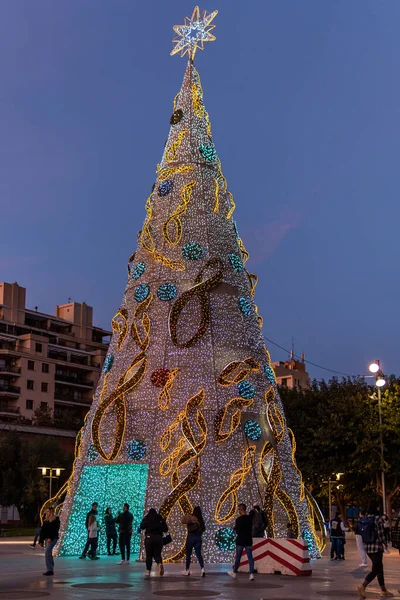 Palma Mallorca Spain November 2022 Giant Christmas Tree Located Parc — Stock Photo, Image