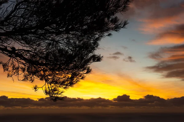 stock image Sunrise with clouds in autumn, in the interior of the island of Mallorca, Spain. Sublime landscape