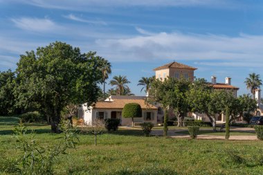 Felanitx, Spain; january 14 2023: A rural comfortable house on a winter day. Island of Mallorca, Spain