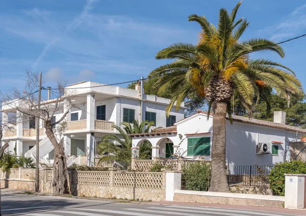 stock image Architecture of luxury tourist apartments in the Mallorcan tourist resort of Portocolom, Spain