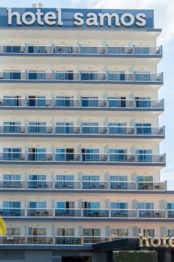 Magaluf, İspanya; 19 Mart 2023: Samos Oteli 'nin İspanya' nın Mallorca adasındaki turizm beldesi