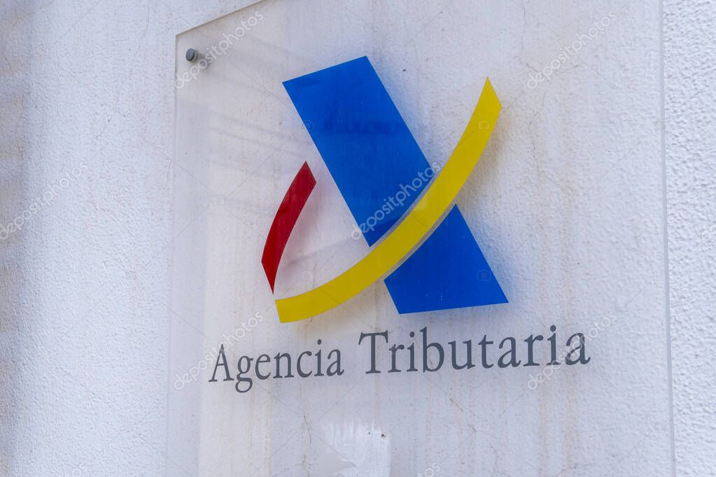 Manacor, Spain; july 21 2023: Tax Agency office in Spain. Manacor, island of Mallorca, Spain