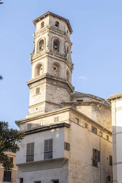 Torre Igreja Cristã Católica San Nicolas Nascer Sol Palma Maiorca — Fotografia de Stock