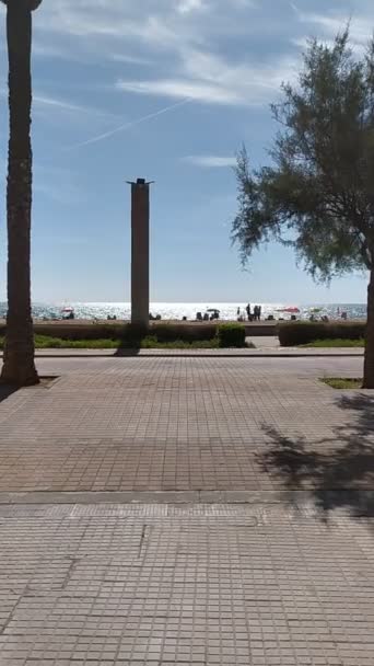 Пальма Майорка Іспанія Вересня 2023 Пляжна Набережна Пальма Майорка Туристами — стокове відео