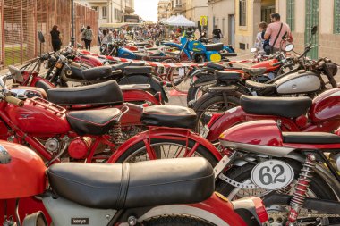 Felanitx, Spain; october 20 2024: Exhibition of classic motorcycles at the paprika fair in the Mallorcan town of Felanitx clipart