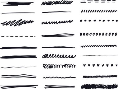 Vektör çizgi grunge kroki kenarlık. El çizilmiş fırça kalem inme.