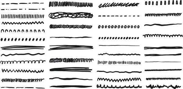 向量线格格素描边框 手绘画笔笔划 — 图库矢量图片