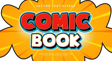Çizgi roman düzenlenebilir vektör metin efekti. çizgi film biçimi etkisi.