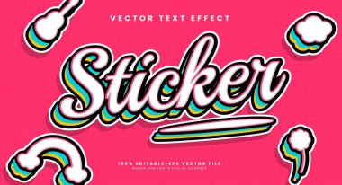 Etiket rengarenk düzenlenebilir metin etkisi. Vektör metin efekti.