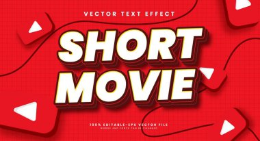 Kısa film düzenlenebilir metin etkisi. Vektör metin efekti.