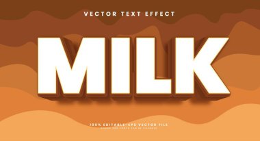 Çikolatalı süt düzenlenebilir metin etkisi. Vektör metin efekti.