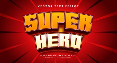 Süper kahraman metin tarzı efekti. Vektör metin efekti.