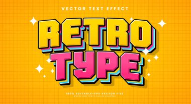 Retro tip 3d düzenlenebilir vektör biçimi efekti, antik temalar için uygun