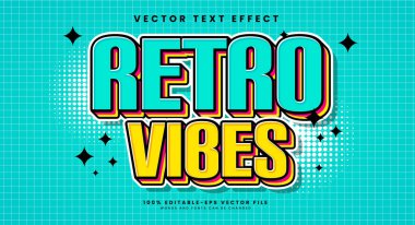 Retro titreşimler 3d düzenlenebilir vektör biçimi etkisi, antik temalar için uygundur