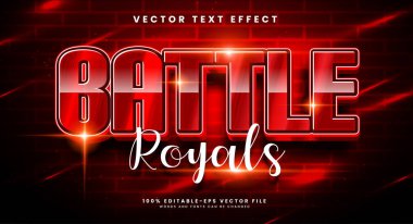Battle Royal 's 3d düzenlenebilir vektör metin efekti ve kırmızı lüks konsept.