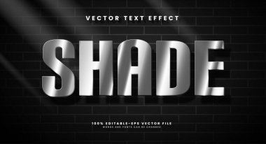 Gümüş tonlu 3d düzenlenebilir vektör metin etkisi